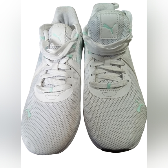 PUMA‎ Women's Pacer Net Cage Soft Foam Sneakers ~ White & Mint Sz. 10 - Picture 10 of 12
